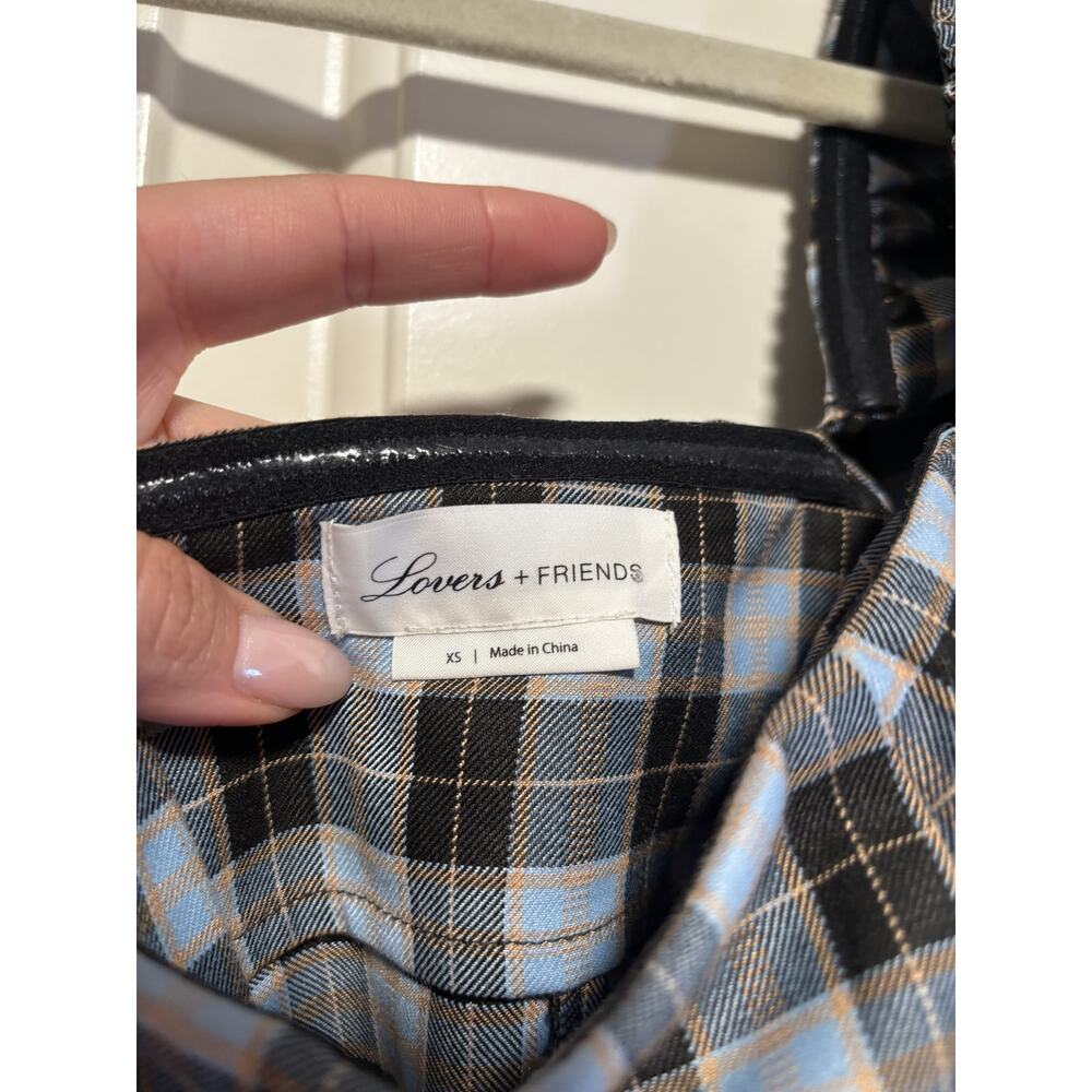 Lovers + Friends XS Plaid Puff Sleeve Square Top - Picture 7 of 9